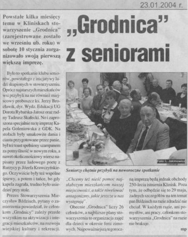 "Grodnica z seniorami" - Gazeta Goleniowska z dn. 23.01.2004